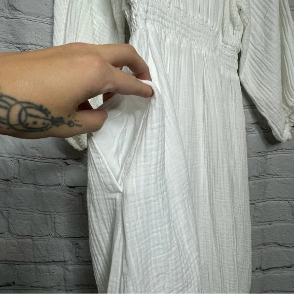 NWT J. Crew Scoop Neck Cotton Midi Dress Soft Gauze White Size Small - Picture 11 of 12